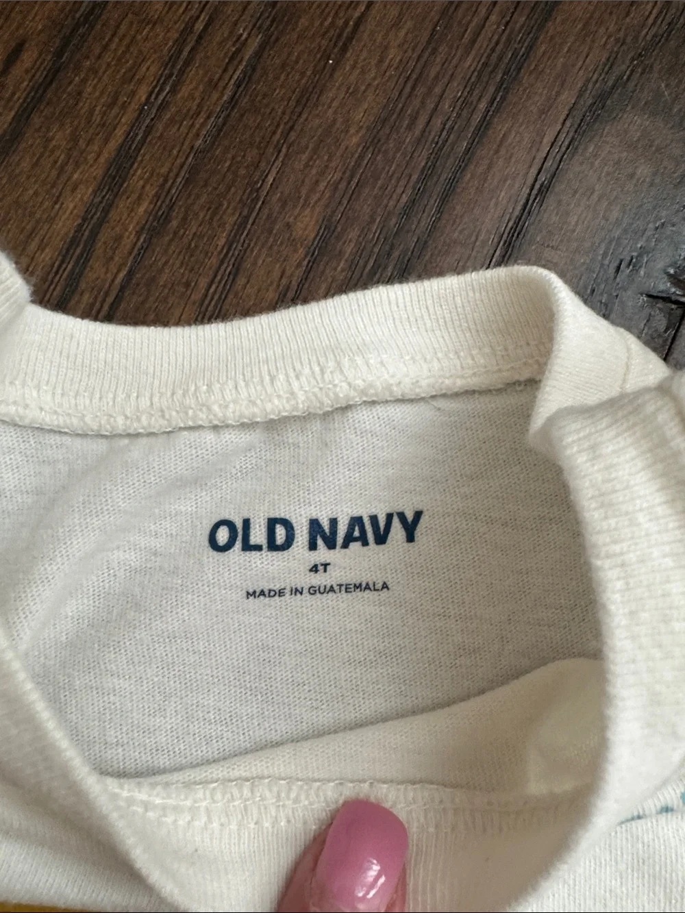 Old Navy Cream Dino Graphic Tee with Carters Navy Shorts